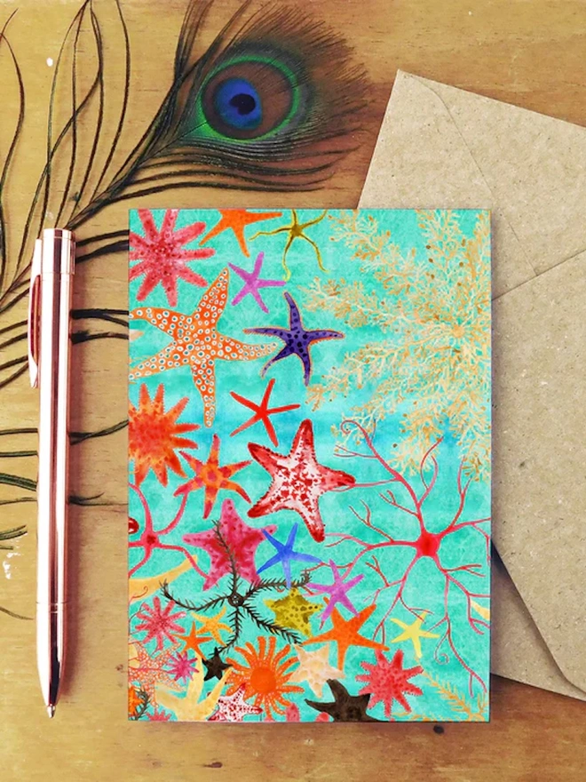Asterozoa Starfish Greetings Card