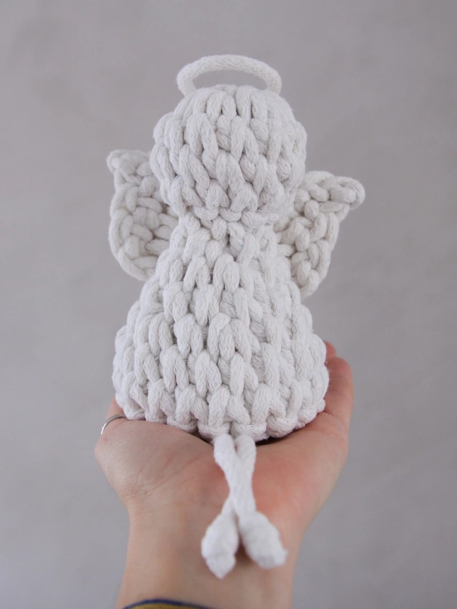 white hand crochet christmas angel