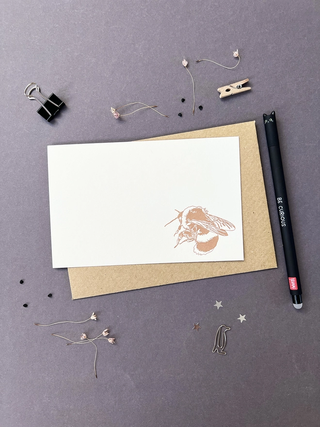 blank letterpress correspondence card