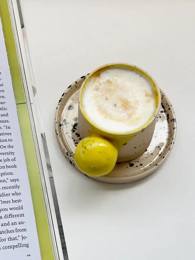 Yellow Ball Handle Espresso Cup