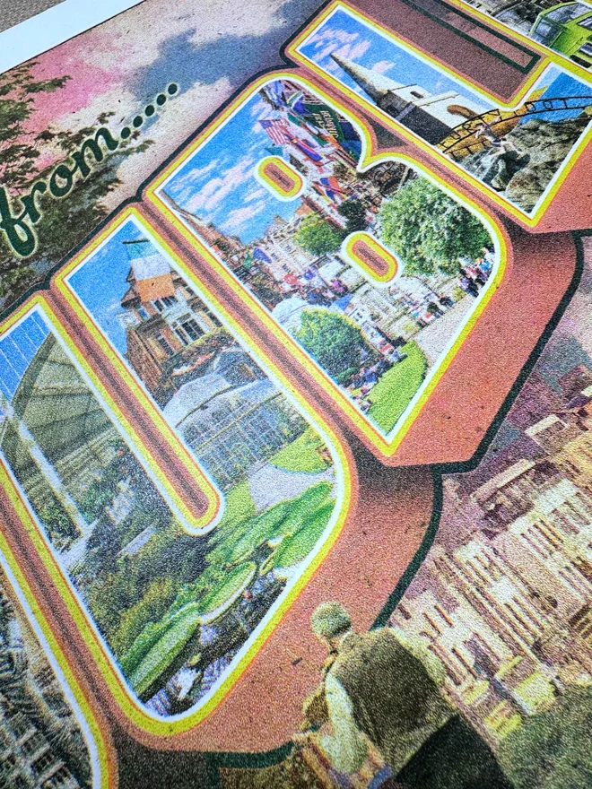 Dublin retro themed vintage screenprint postcard