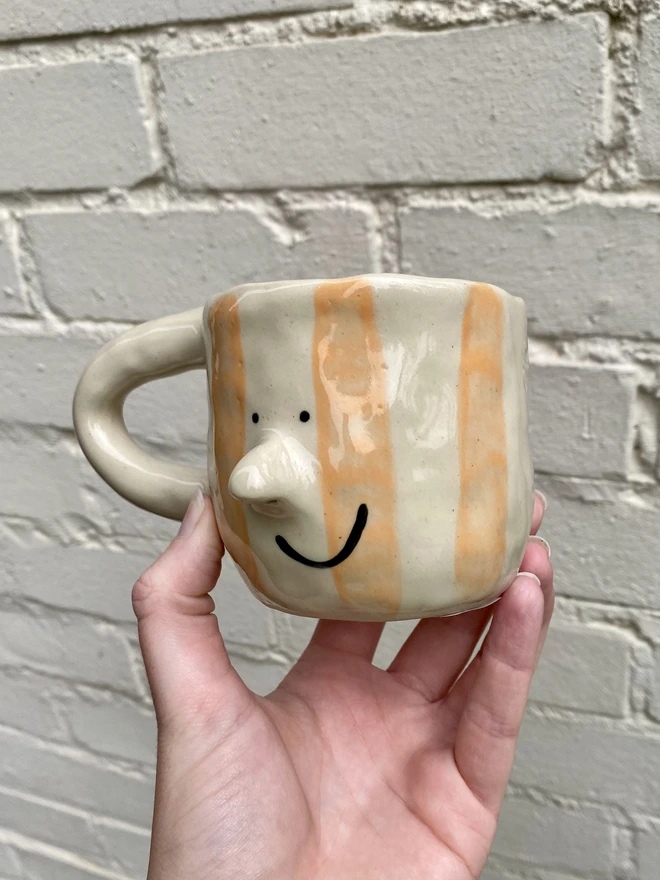 orange stripe mug