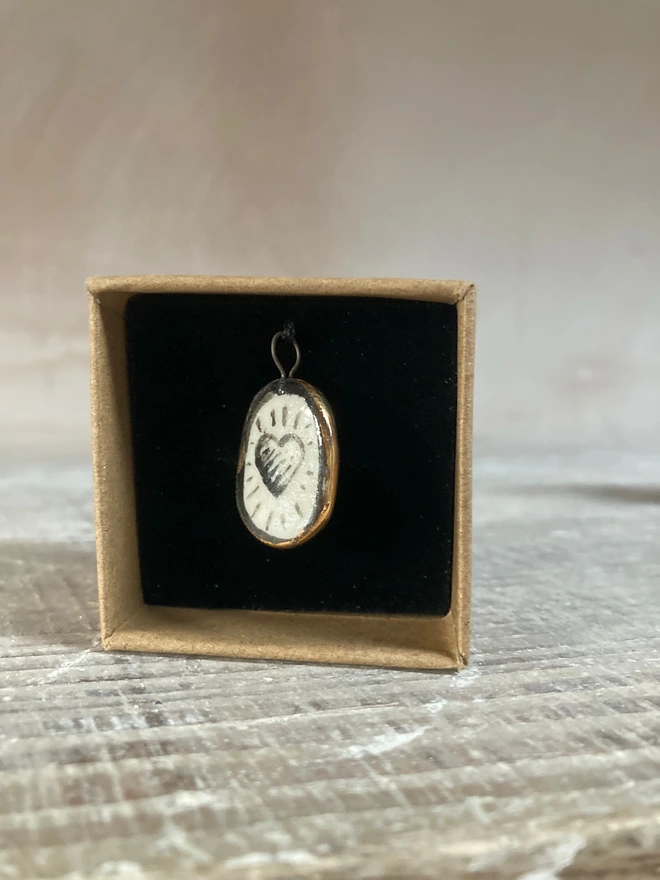 boxed porcelain heart pendant
