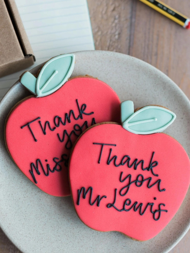 Personalised Thank You Teacher Apple Biscuit