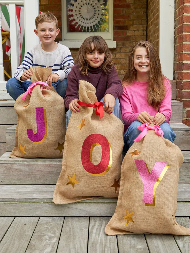 '3D' Alphabet Glitter Christmas Sack