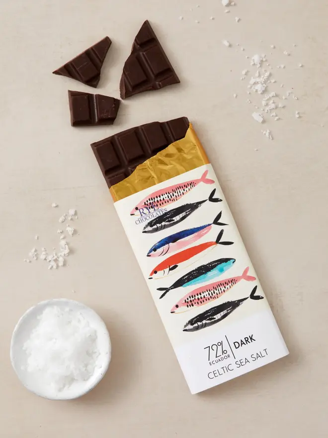 Celtic Sea Salt Dark Chocolate Bar - 72% Ecuadorian