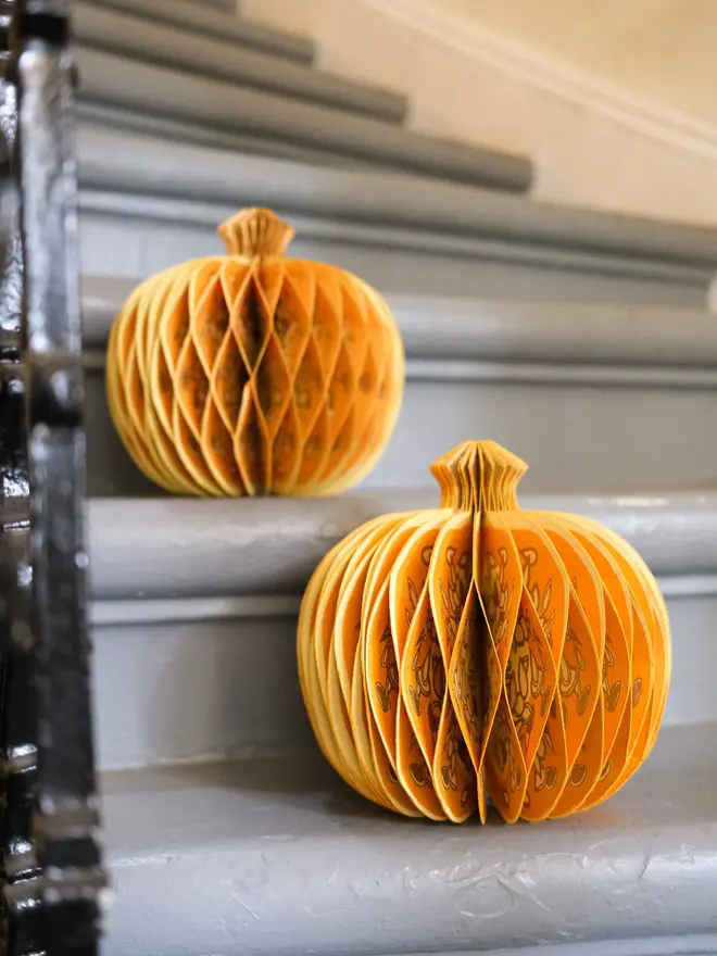 Pumpkin Honeycomb Ornament (Set Of 6)