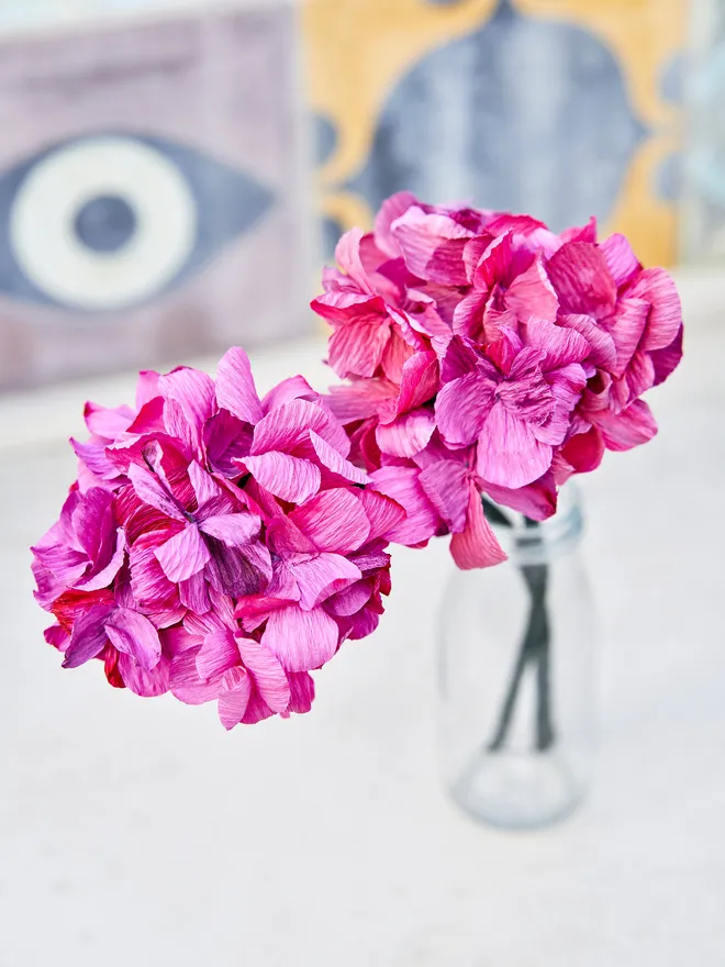 Crepe paper purple hydrangea 