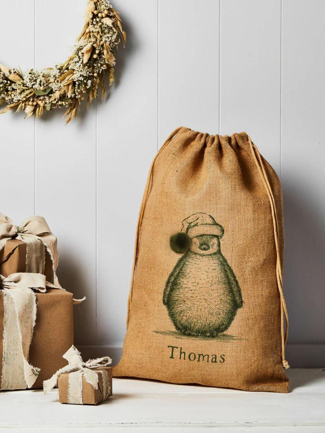 Personalised Christmas Sack, Large, Penguin