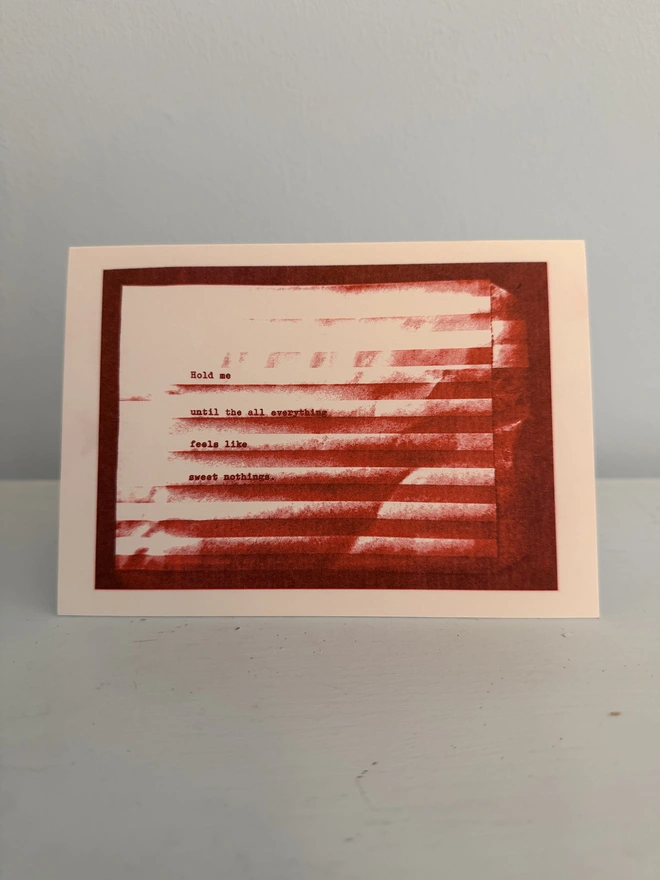 red sweet nothings greetings card with poem and send love