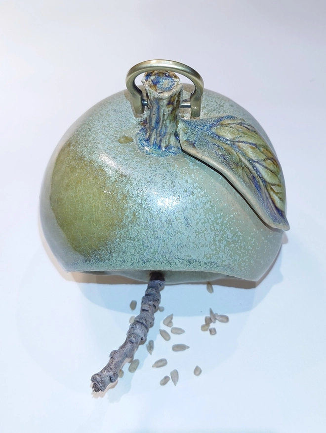 Ceramic Garden Apple Bird Feeder