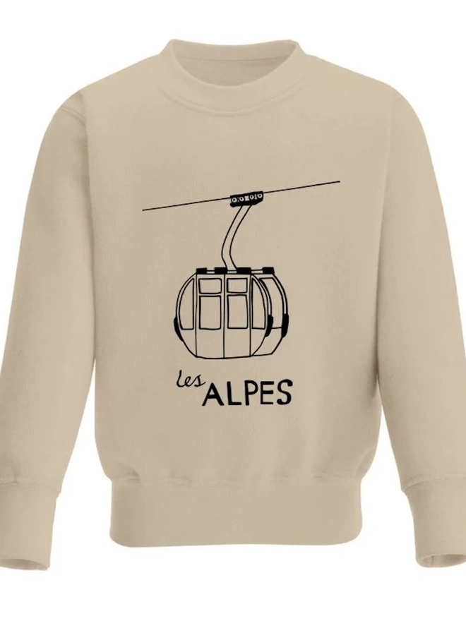 'Les Alpes' Kids Skiing Sweatshirt