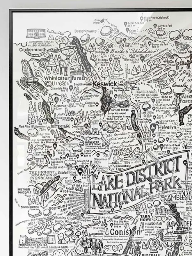 Lake District Poster Wall Art Top Left