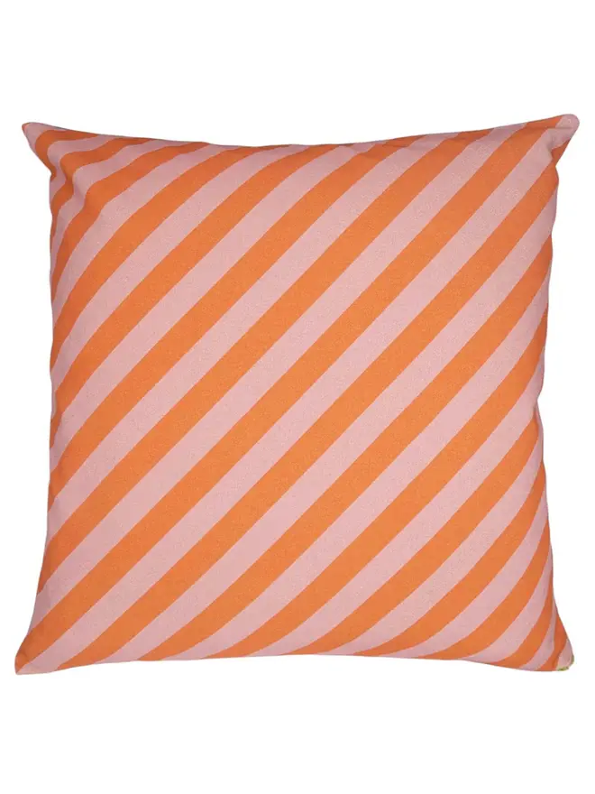 Cotton Print Patterned Cushion, a cushion sitting on a white surface. 