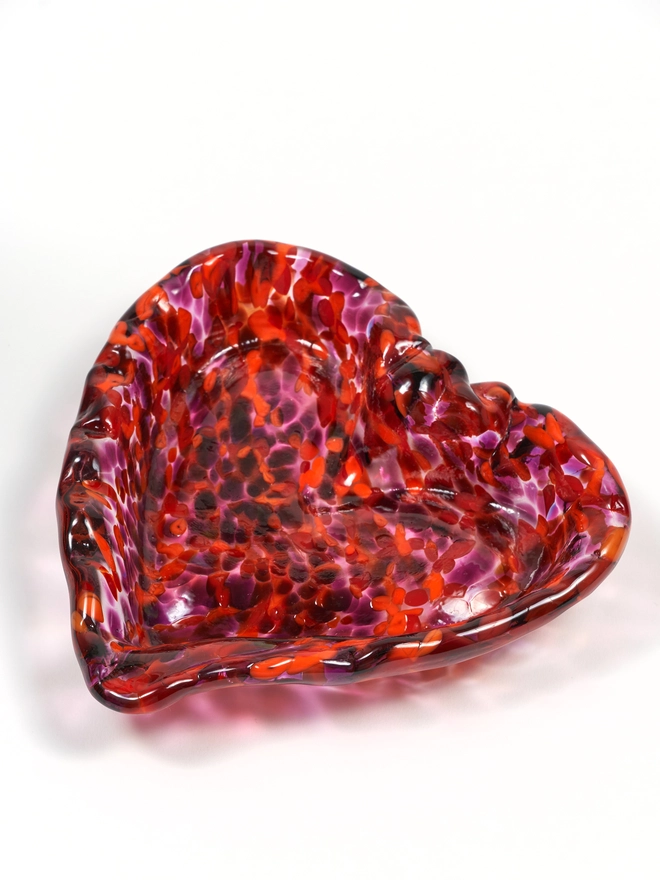 Handmade Murano glass heart trinket dish