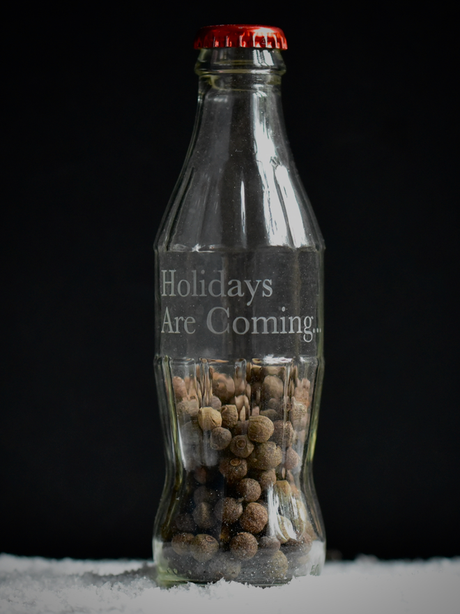 holidays are coming etched coke bottle