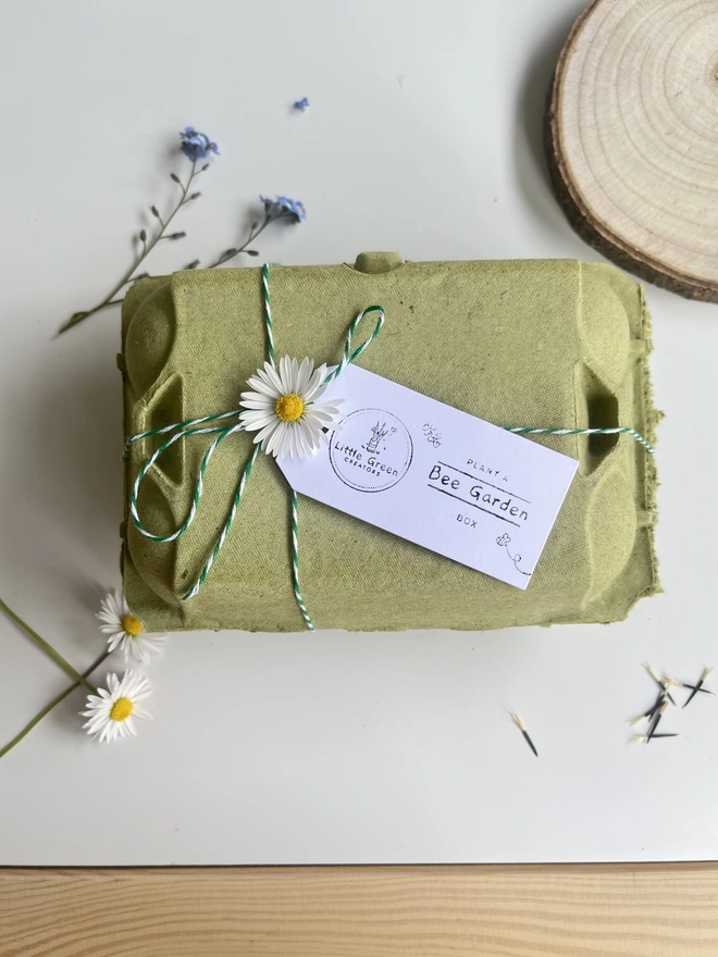 Plant a Bee Garden Kit in a Green Recycled Egg Box
