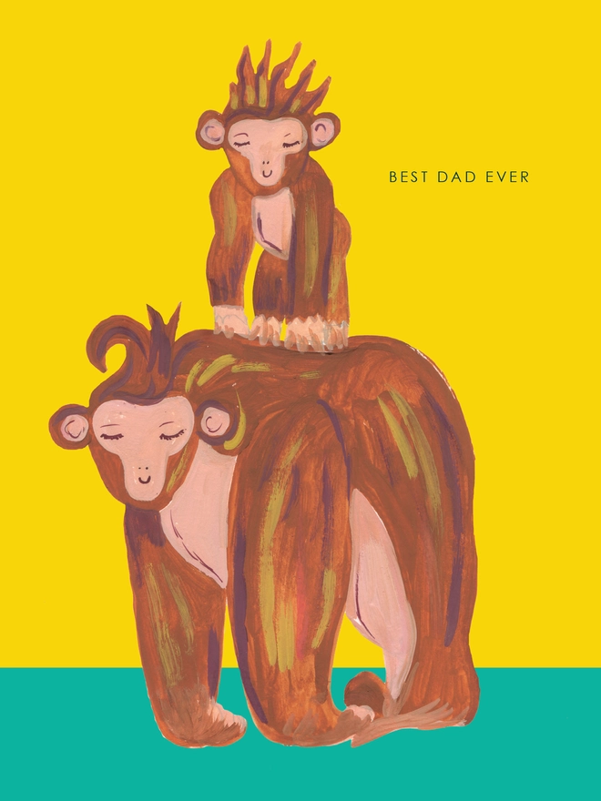 monkey best dad card