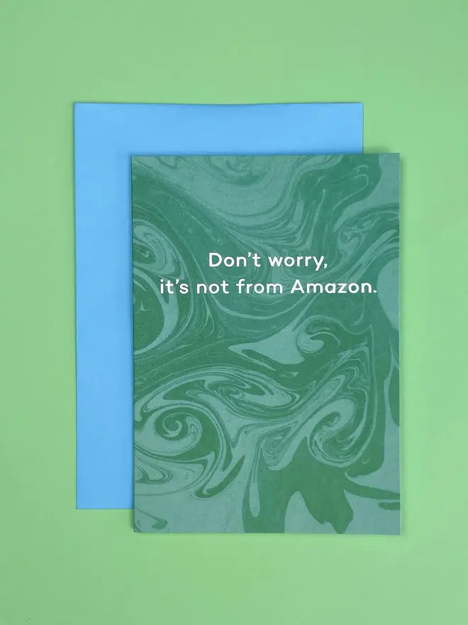 not from amazon green marbled card