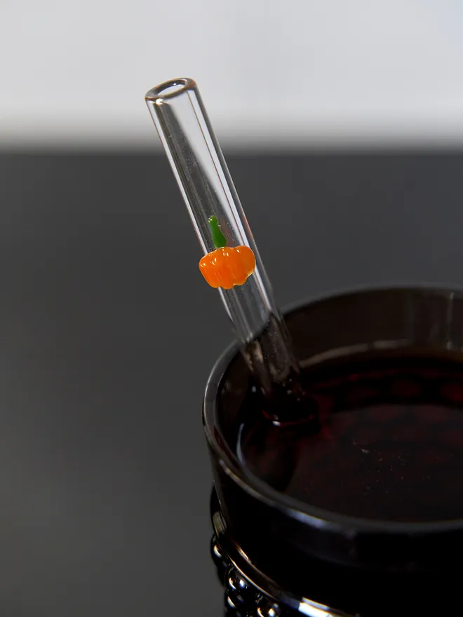 Pumpkin Glass Straw
