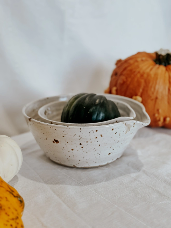 Speckled Ceramic Nesting Bowls (Set Of 2)