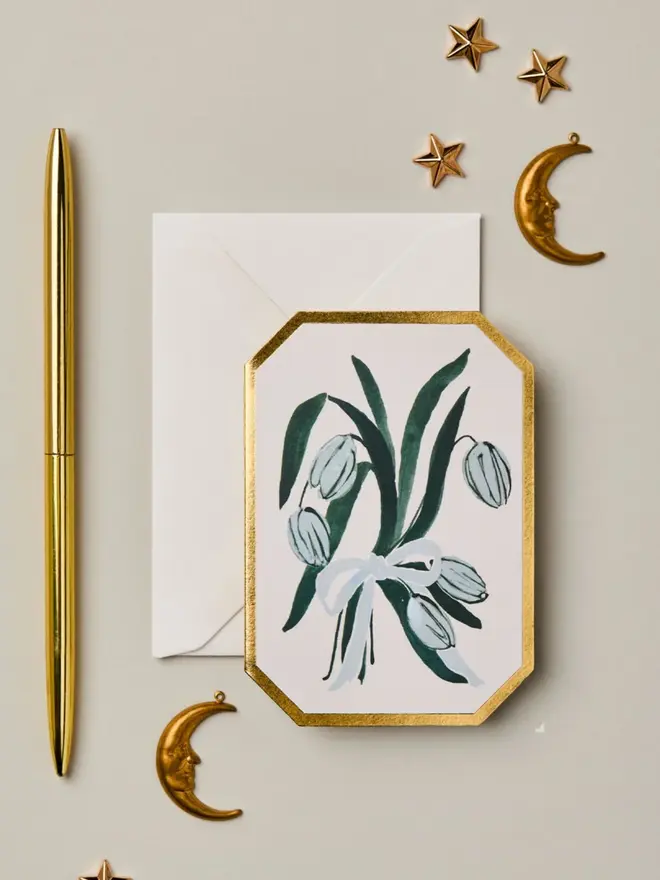 Botanical Die Cut Mini Cards (Pack Of 5)