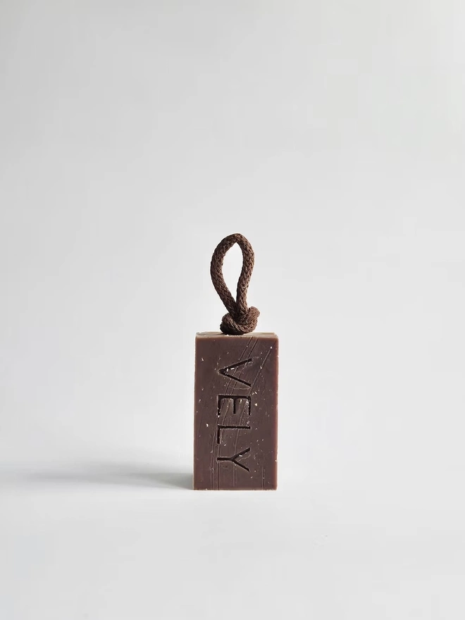 Soap On A Rope "COCO" With Coffee And Raw Cacao