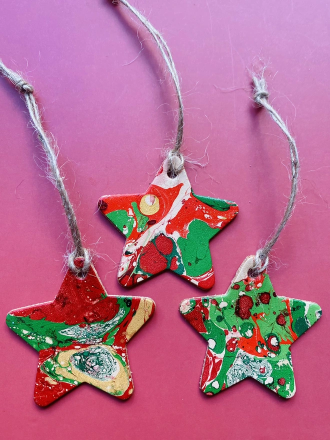 Marbled Christmas star decoration 