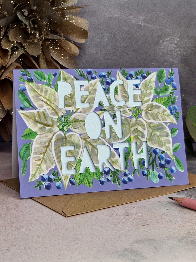 Peace on earth Christmas card