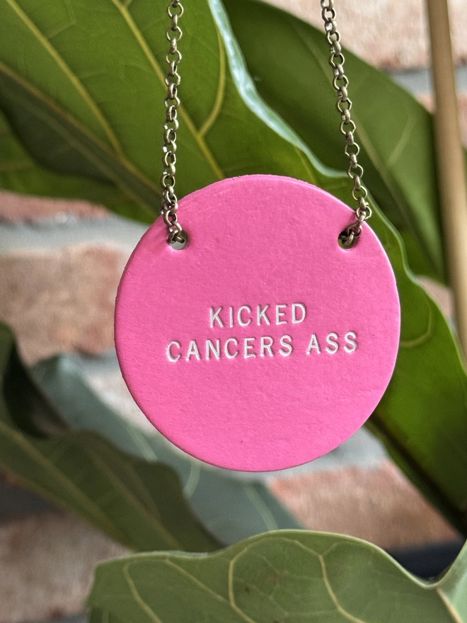 kicked cancers ass bottle tag