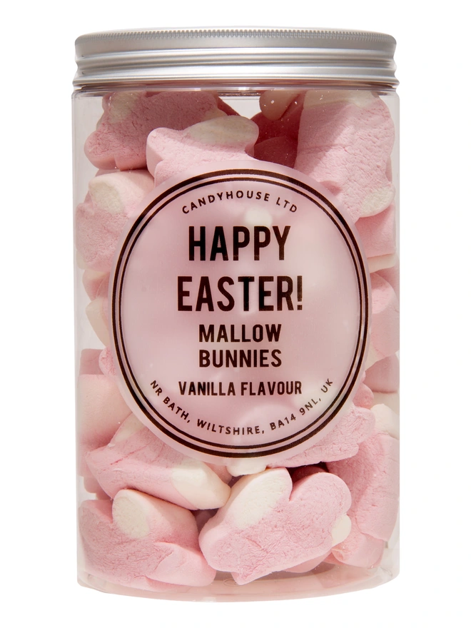 XL clear jar fully of mallow bunnies 