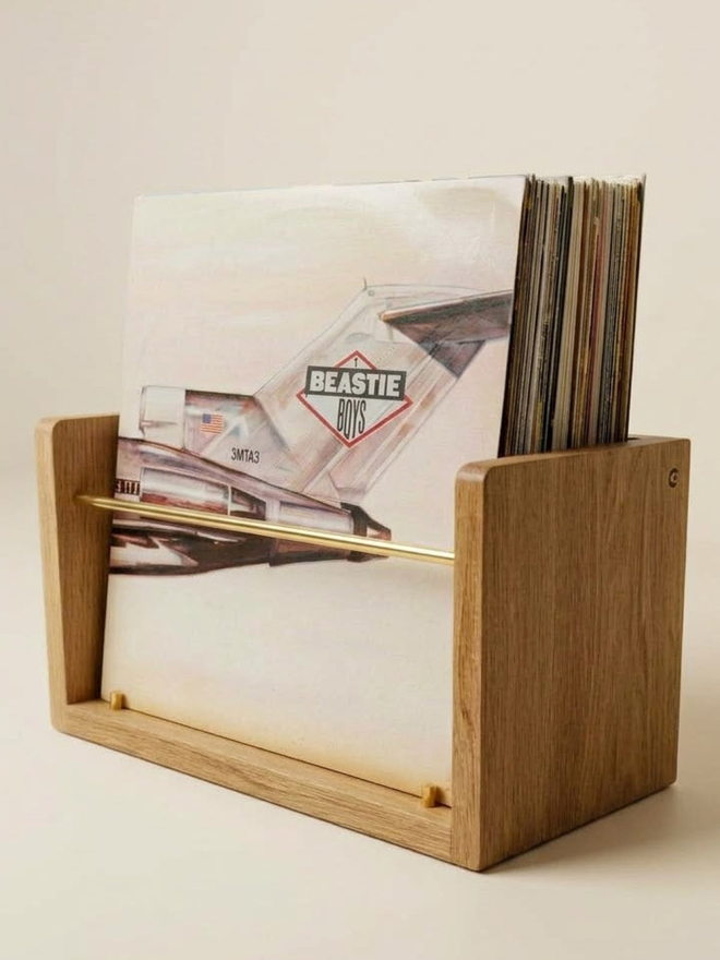 The Compound LP Browser / Slim: Solid Wood Vinyl Record Storage - handmade solid timber by Compound Workshop Co, Cardiff
