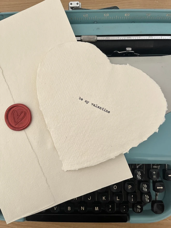 Valentine's Day Card Typewriter Print