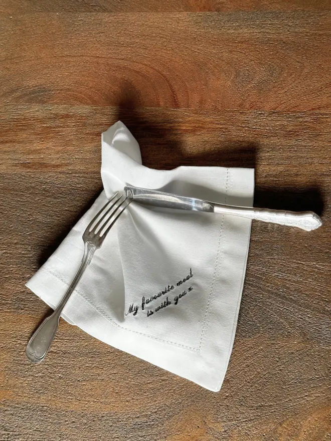 embroidered napkin