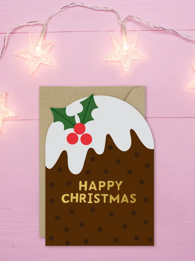 'Happy Christmas' Pudding Holiday Card