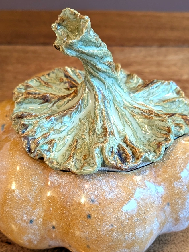 Pumpkin storage pot with lid