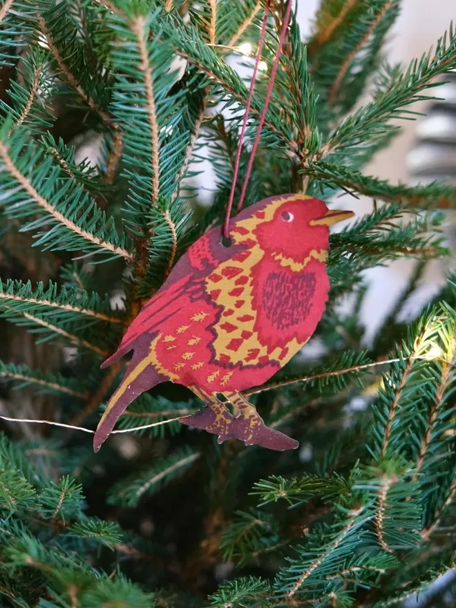 Robin Christmas Decoration seen on a Christmas tree