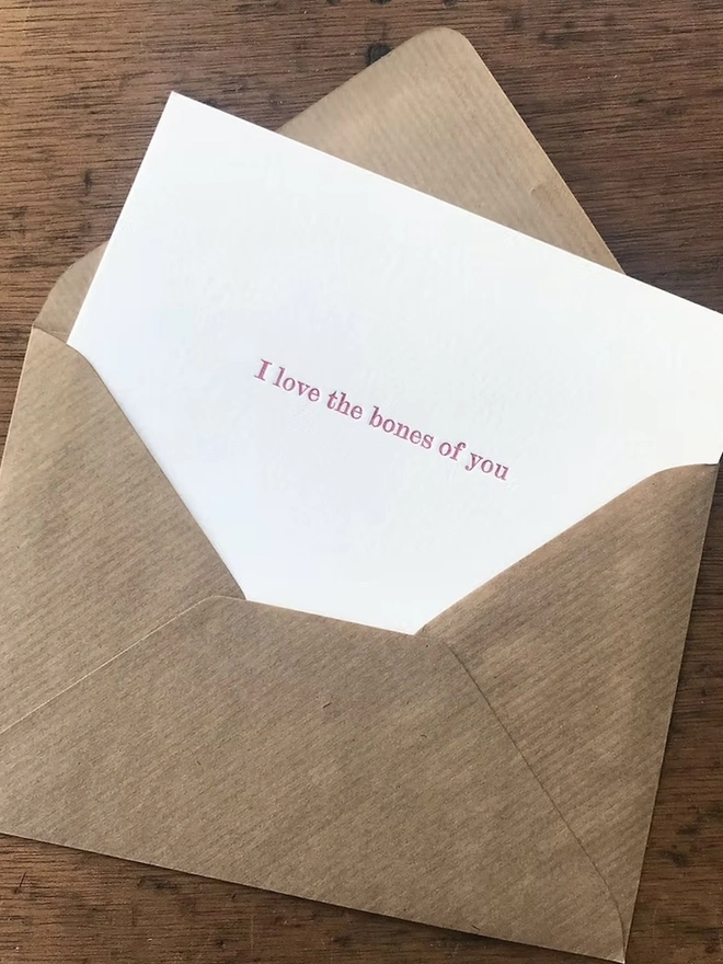 'I Love The Bones Of You' Love Card