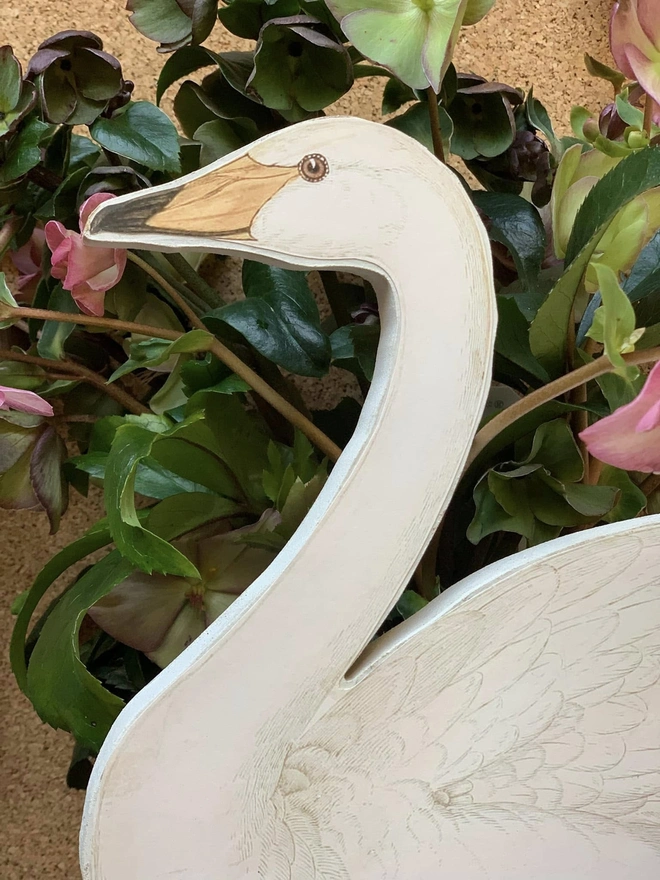 Large swan cutout detail