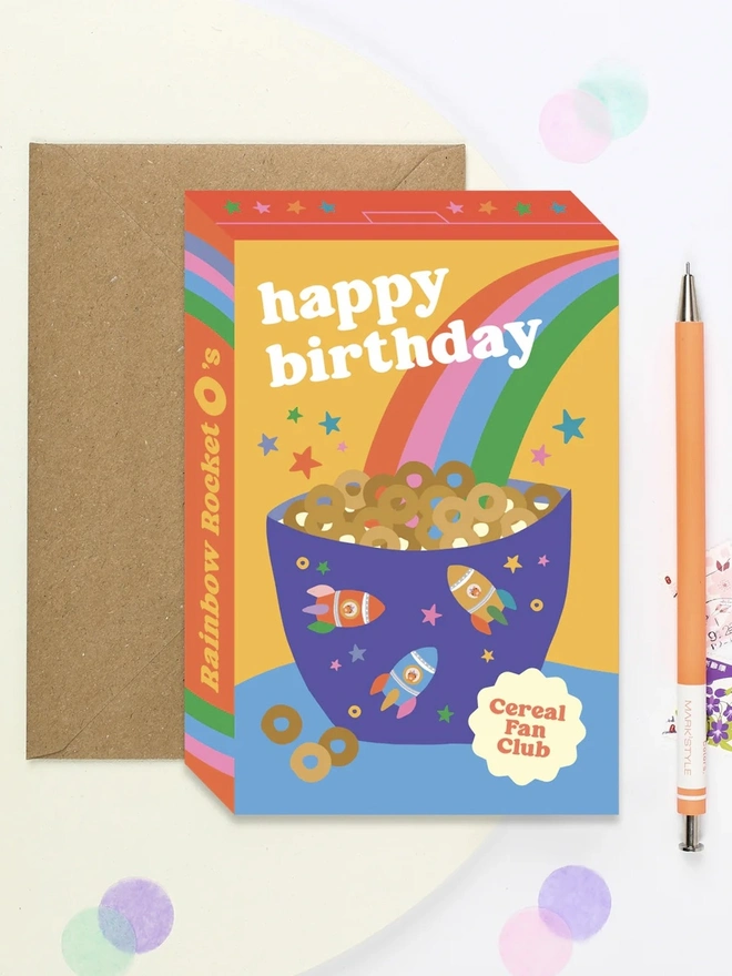 'Happy Birthday Cereal Fan' Card
