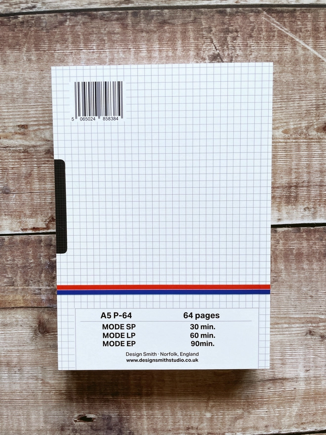 Illustrated notebook with VHS inspired cover