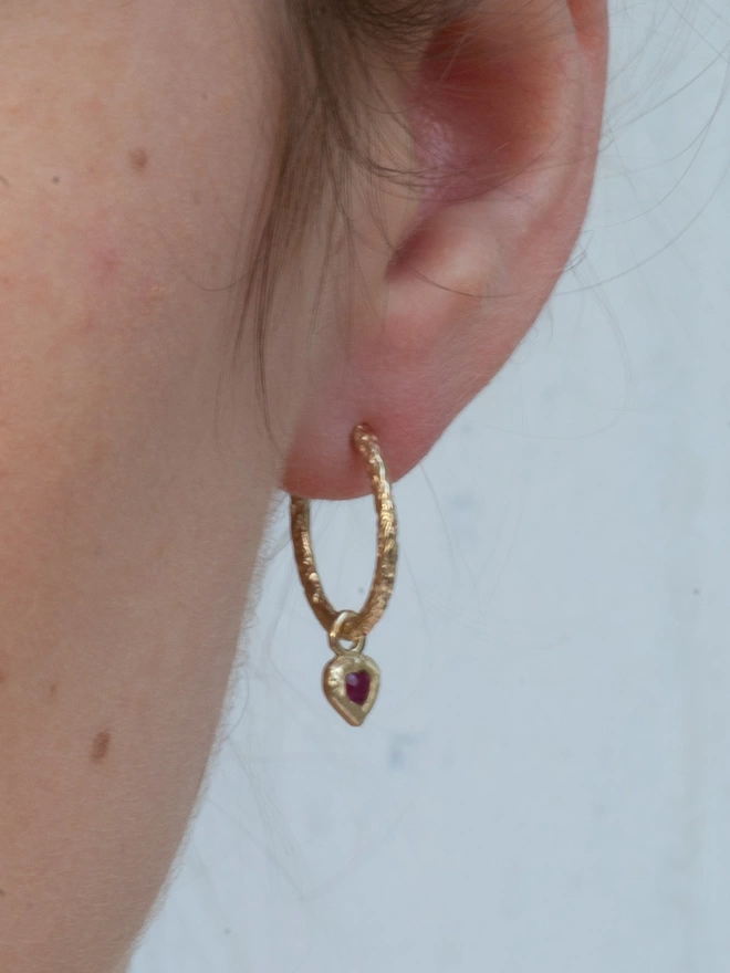 ruby gold earrings 