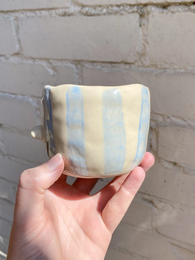 blue stripe mug