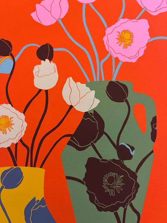 Poppies In Vases Giclee Print 