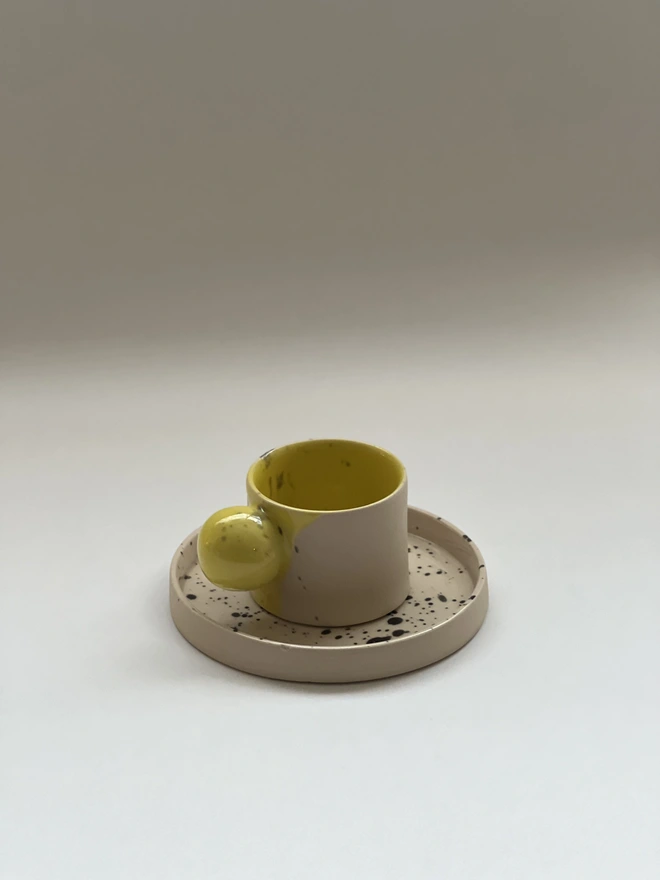 Yellow Ball Handle Espresso Cup