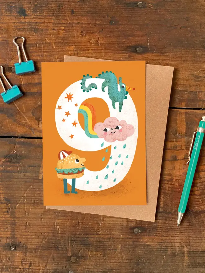 crazy critters 9th birthday card
