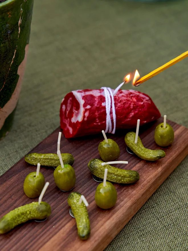 Salami candles