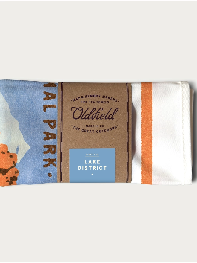 Visit the Lakes Retro Tea Towel Folded and Packaged