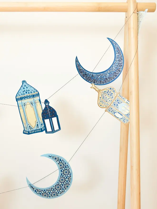 eid mubarak paper sewn garland