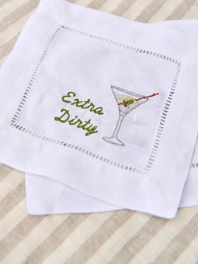 Personalised Extra Dirty Cocktail Napkins (Set Of 2)